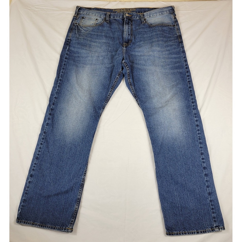 American Eagle Relaxed Straight Jeans Mens 42x33 Blue Medium Wash 100% Cotton